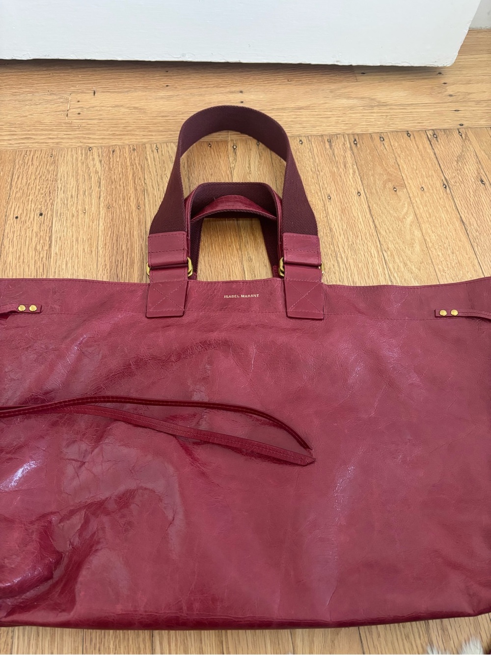 Isabel Marant Burgundy Wardy shopper tote - Picture 8 of 12